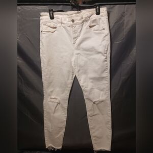 Women's White Distressed Jeans